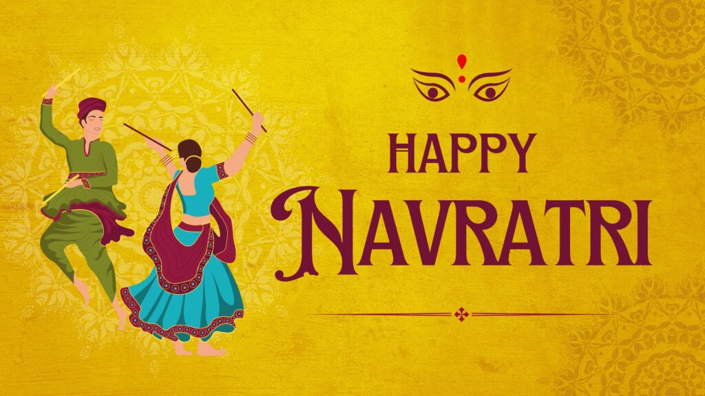 navratri beautiful image with cultural paintings