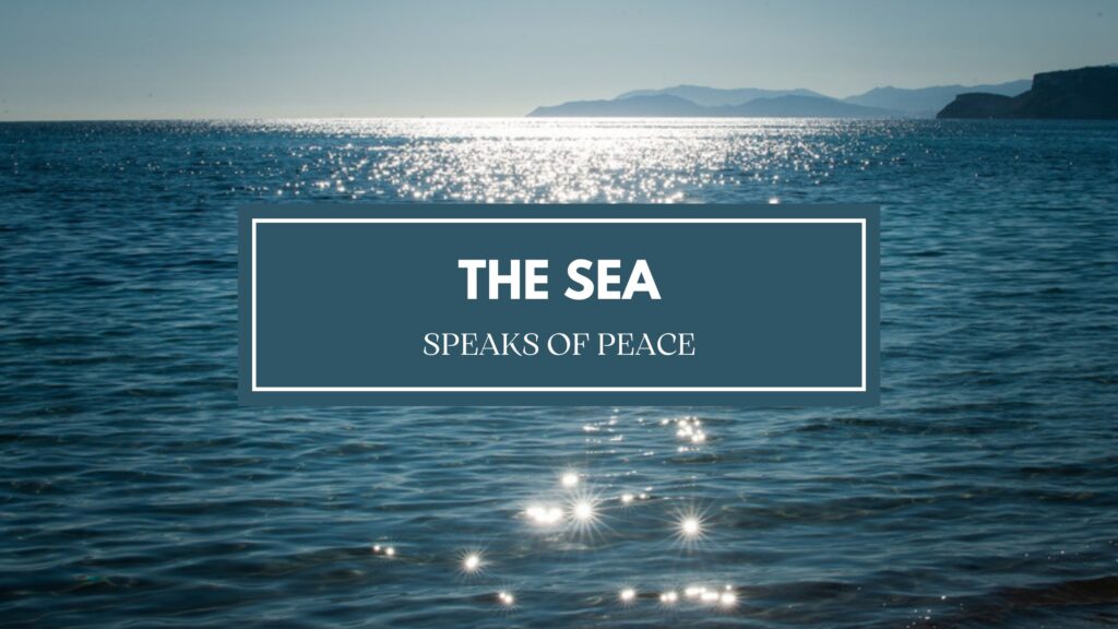 water of the ocean is sparkling in the sunlight image with a quote written on it