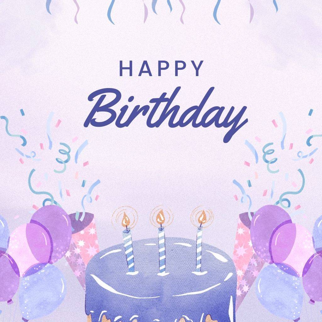 beautiful happy birthday image with a cake