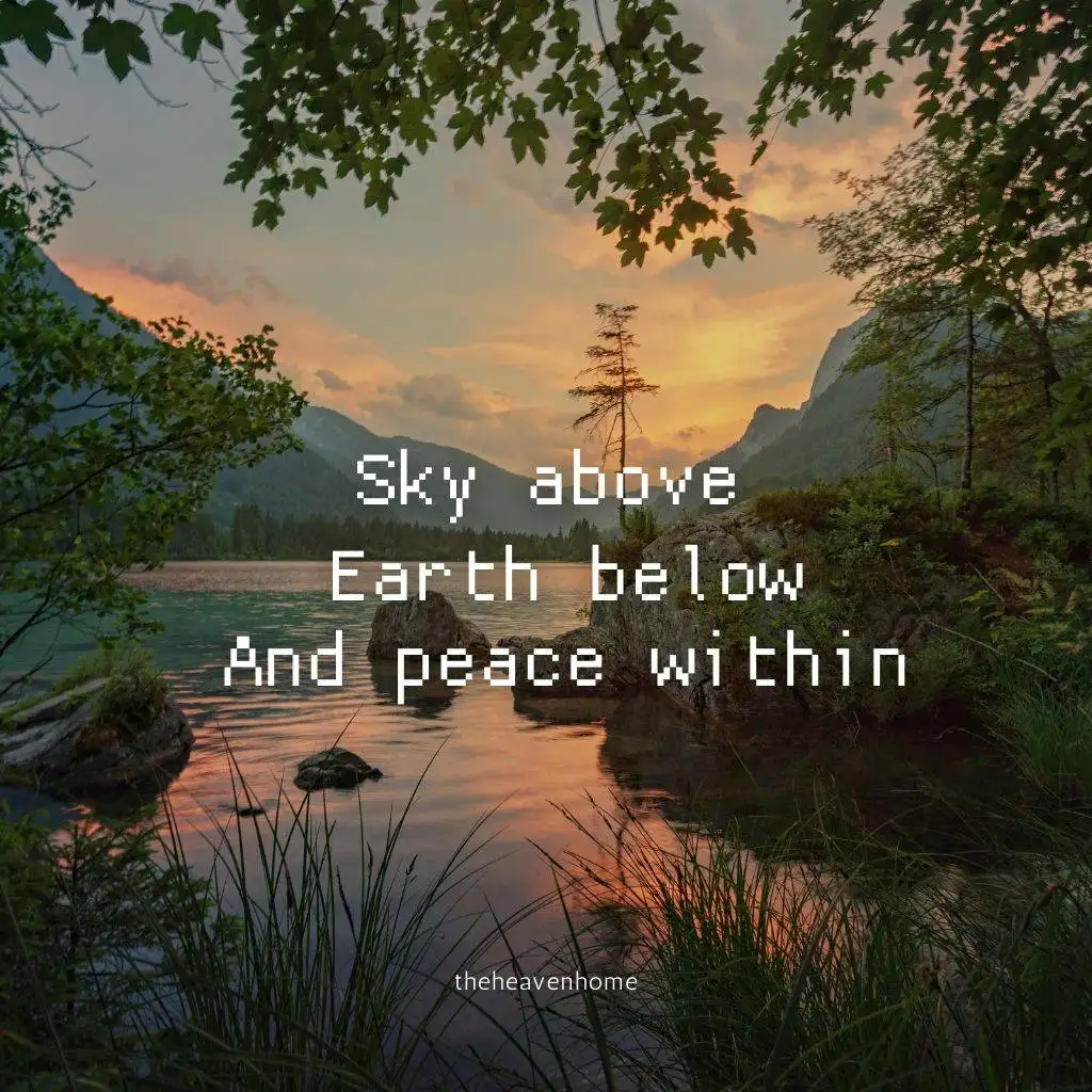 nature quote image with a lake image background