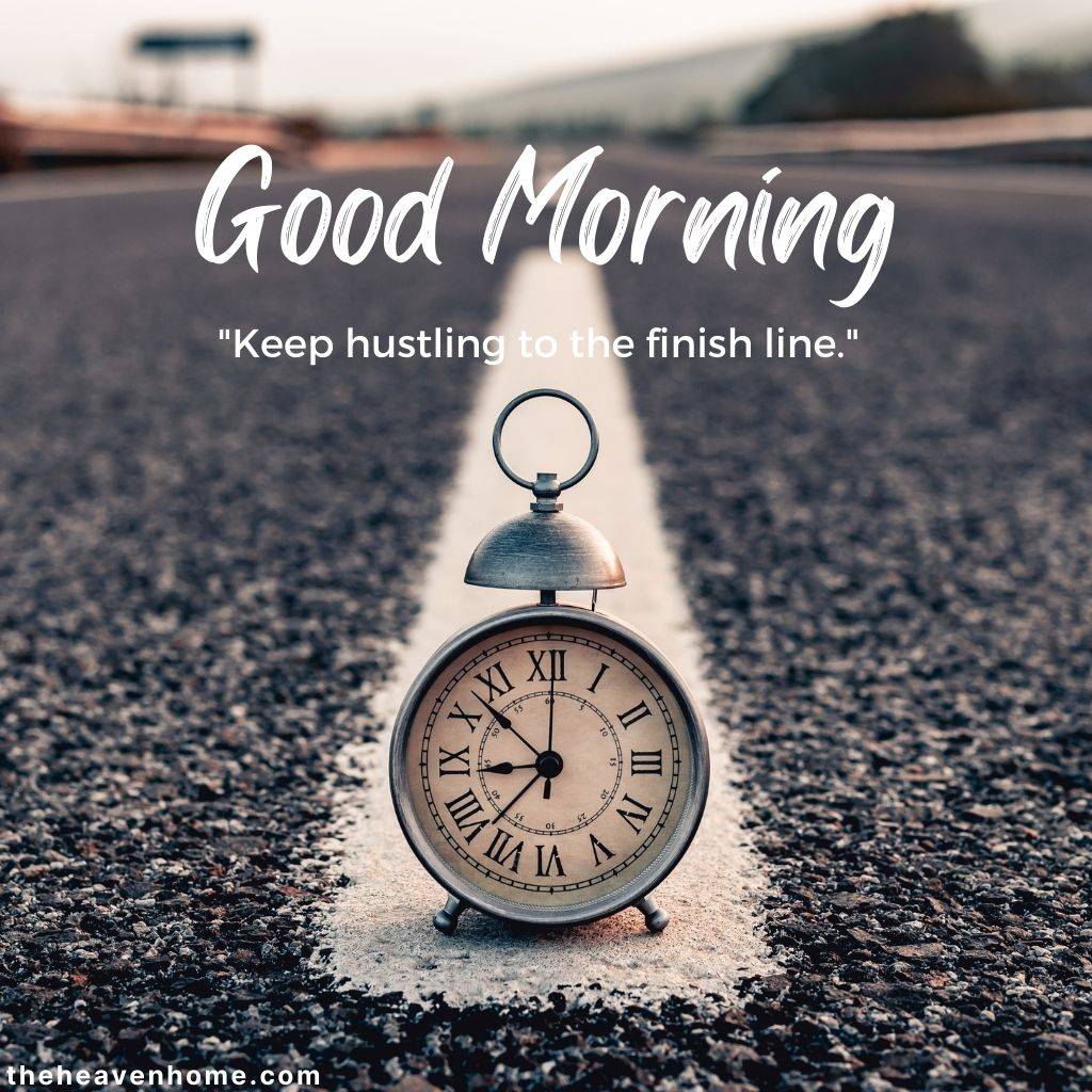 an amazing good morning image with a clock