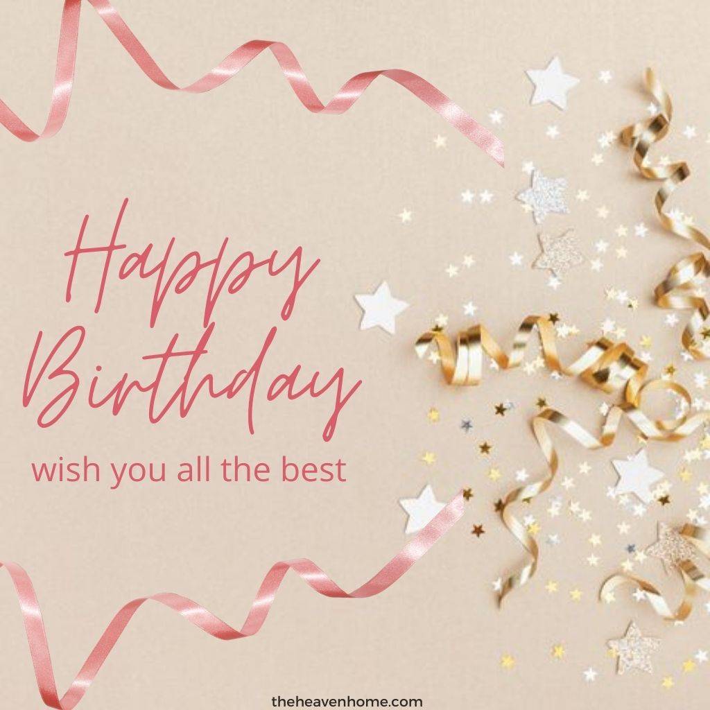 a beautiful happy birthday image with pink decorations