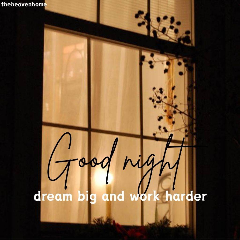 a window look from outside image with a good night text