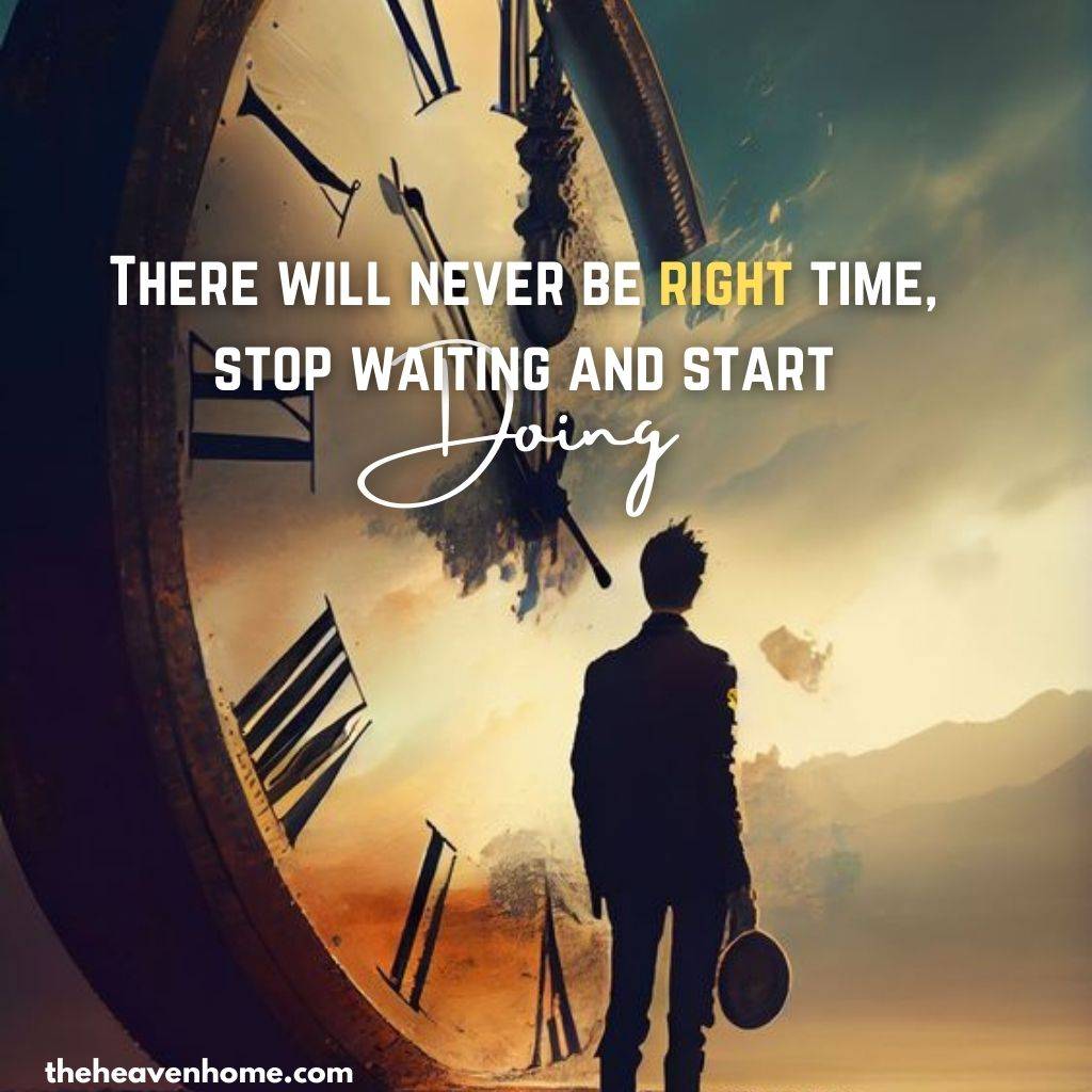 a big watch image with a businessmen and a motivational quote