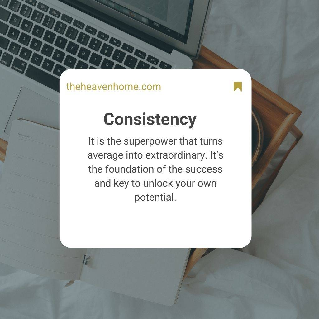 a motivational note about consistency