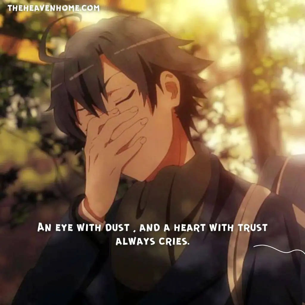 Hachiman hikigaya alone stressed image with a loner quote