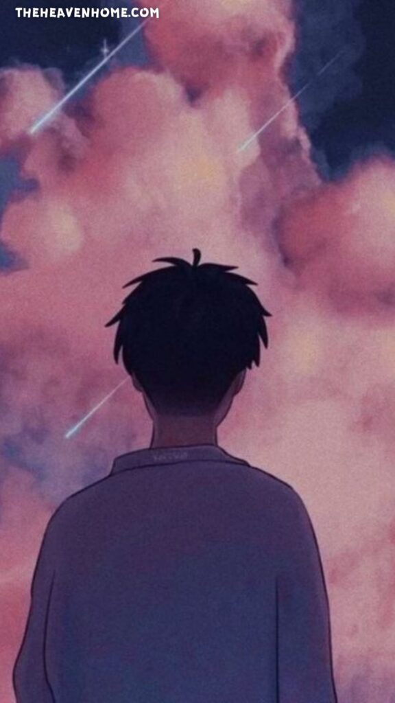 a boy staring at the sky anime wallpaper for mobiles