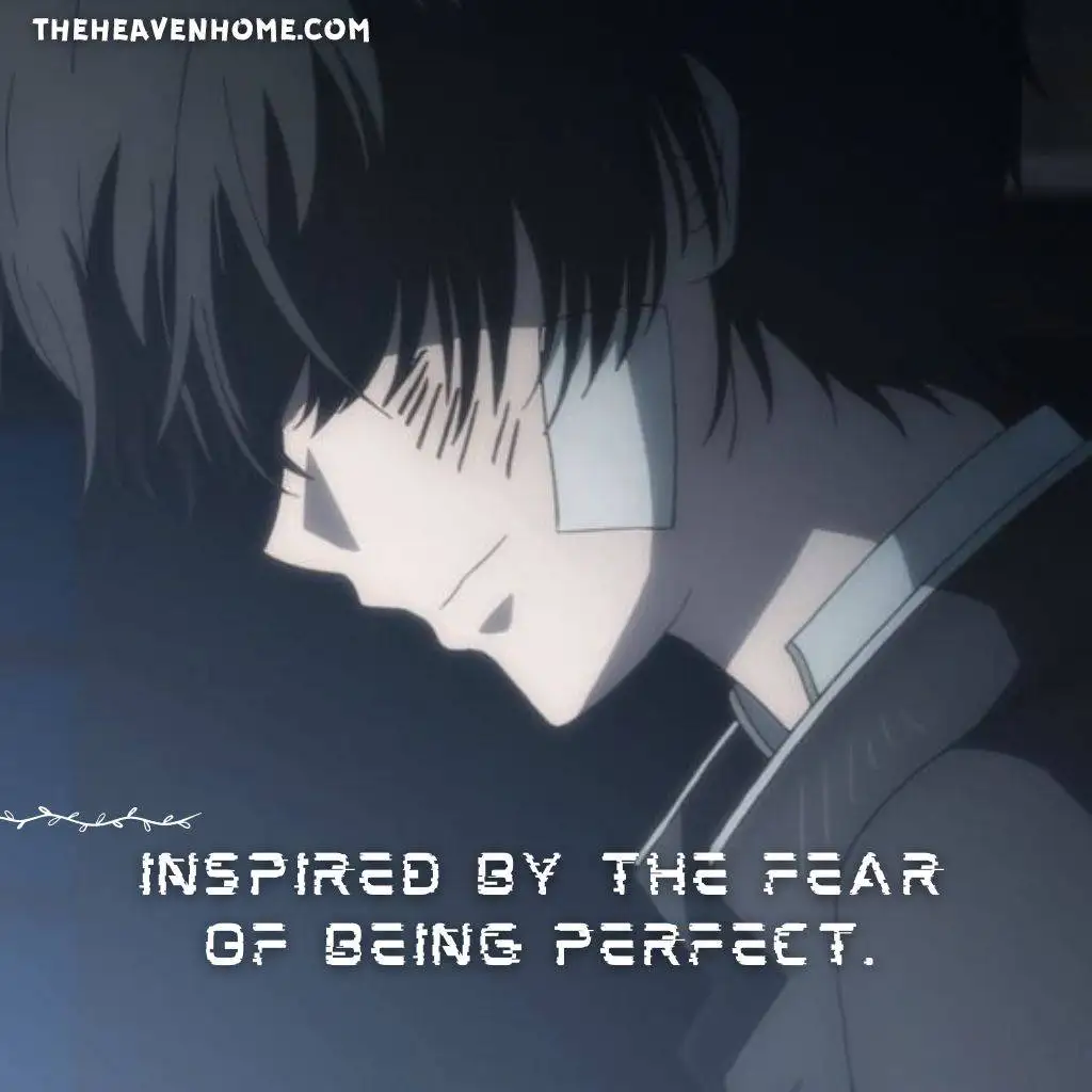 a anime cool boy image with a perfect men quote