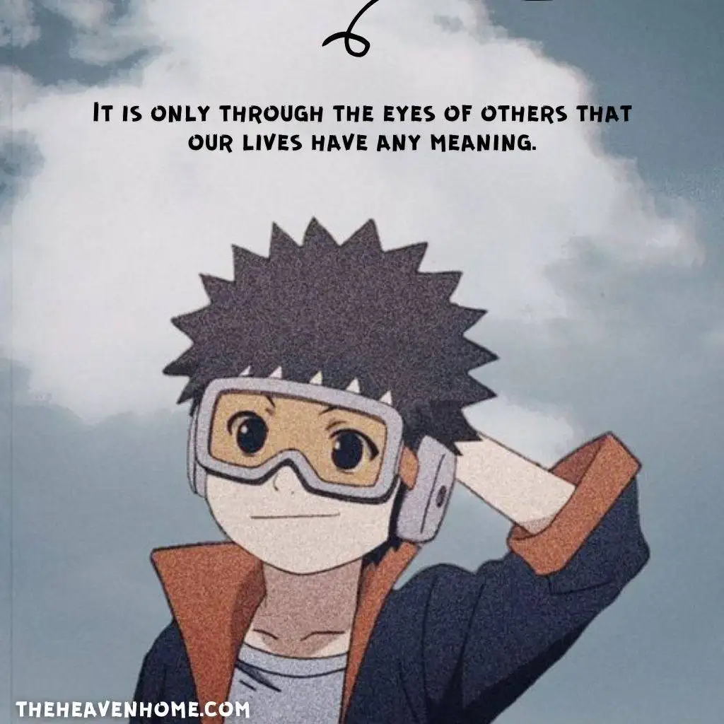 Obito uchiha cute kid image with a life sad quote