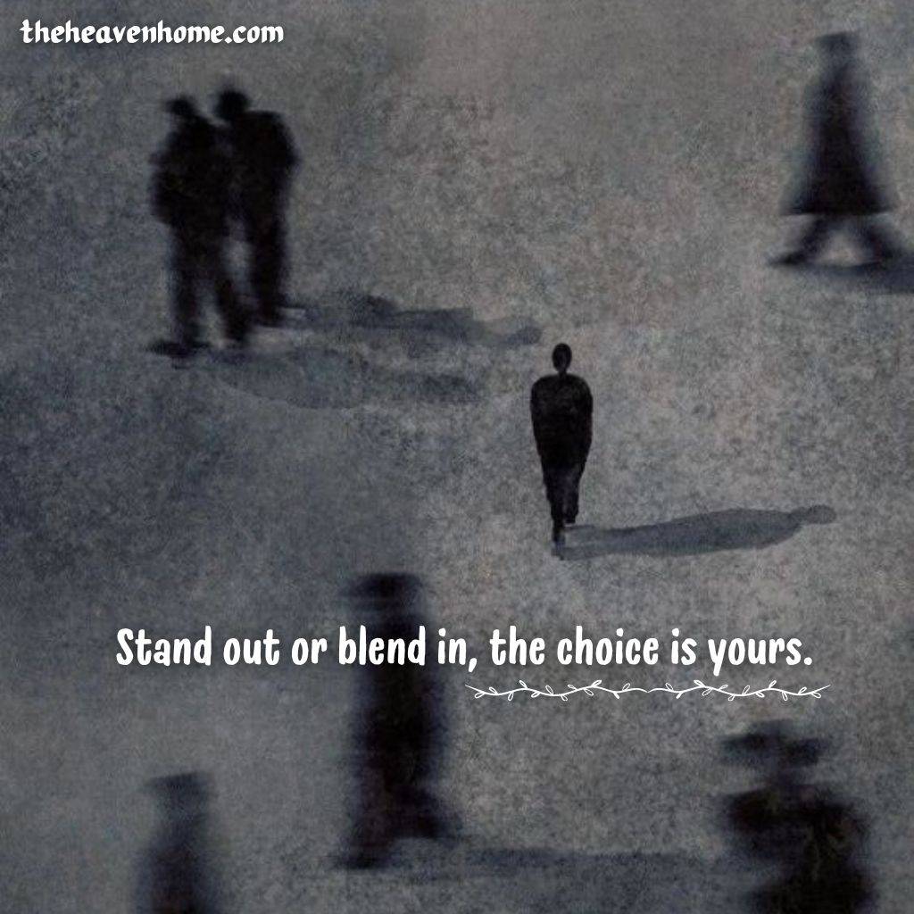 a boy walking in a crowd standing out motivational image