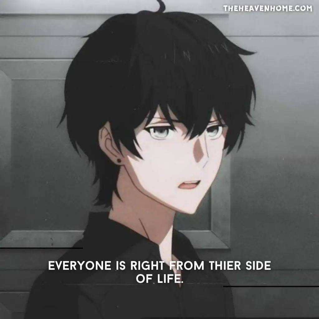 a handsome anime boy life reality quote image