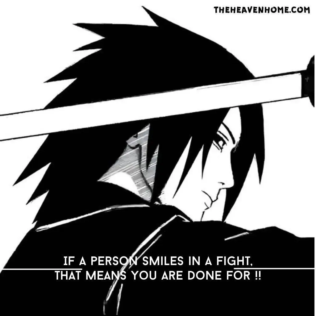 Sasuke uchiha - naruto manga image with a badass quote