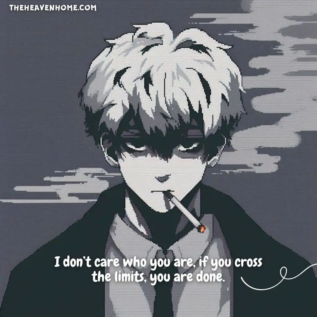 a badass boy smoking art image with an attitude quote