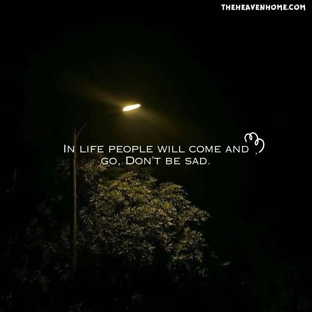 a beautiful street light image with a life sad quote