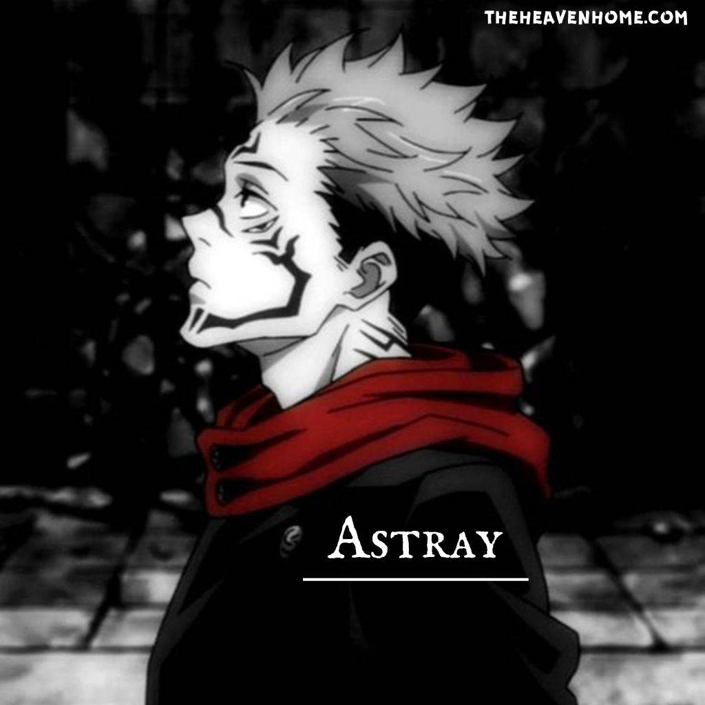 Sakuna jujutsu kaisen image with a English word Astray