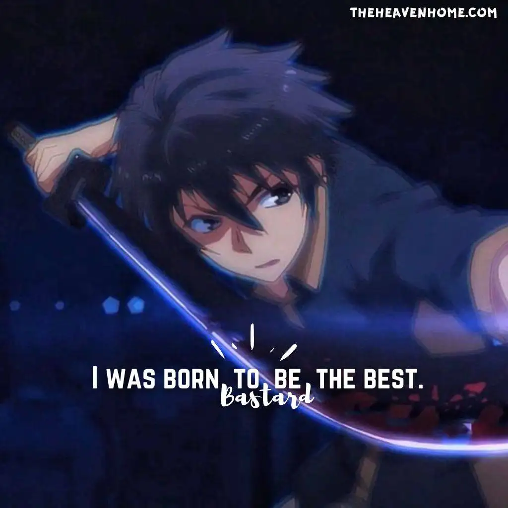 Anime boy fighting image with a attiude quote