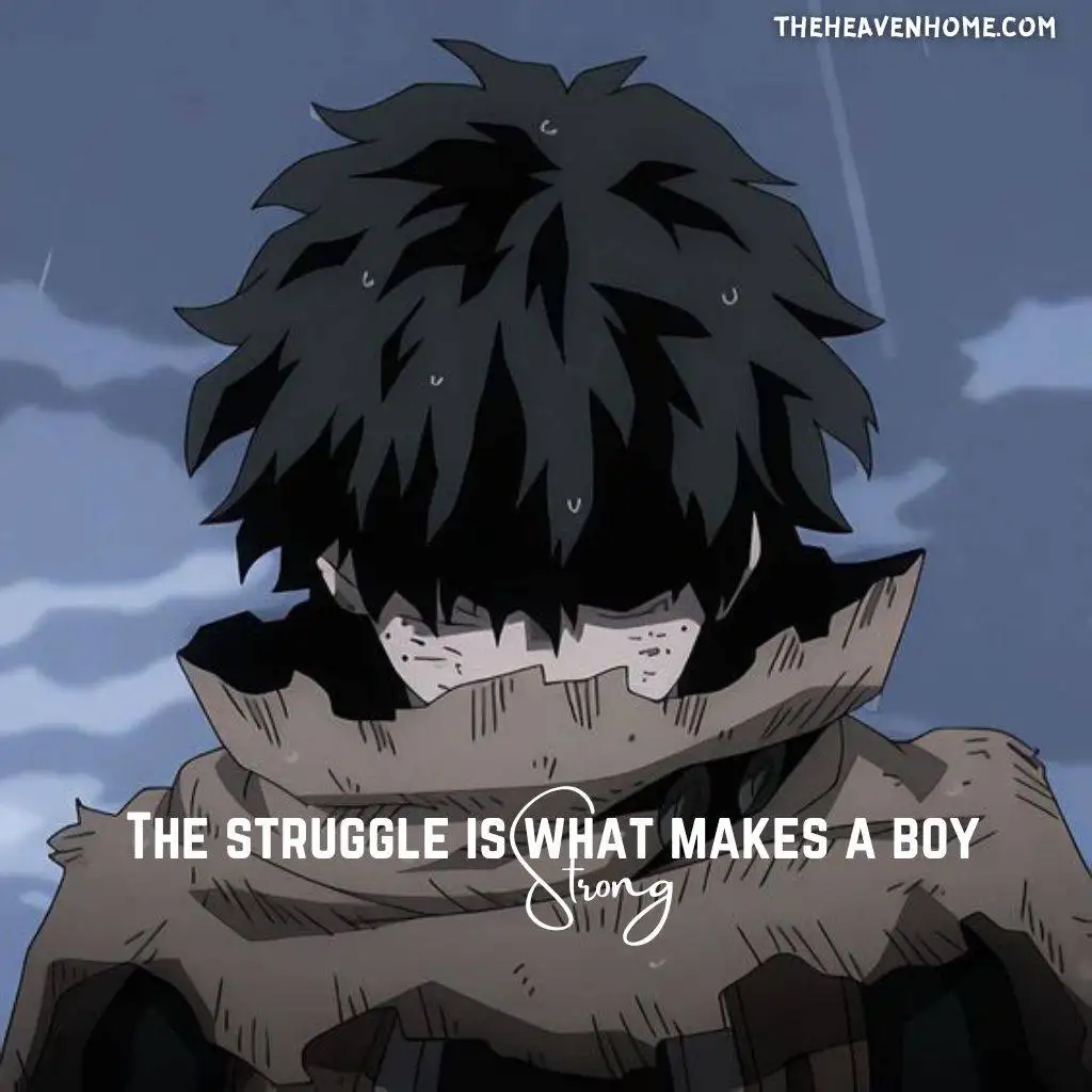 A sad anime boy looking down image