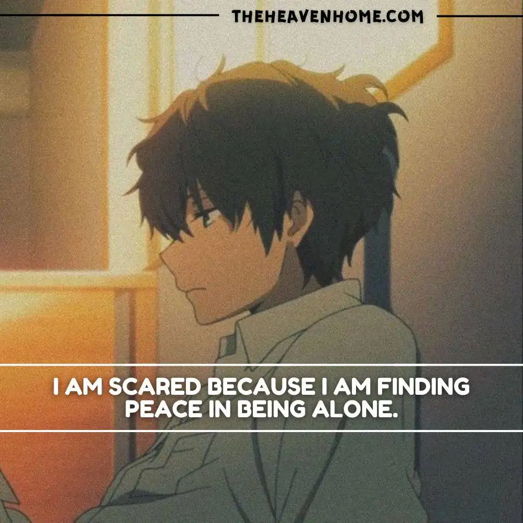 a sad anime boy thinking in evening image