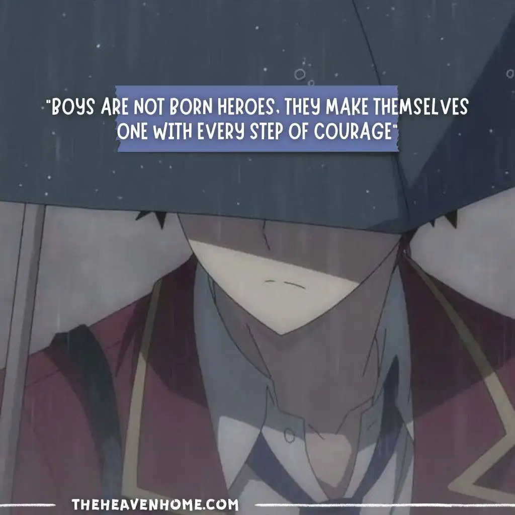 ayanokoji kiyotaka from anime COTE standing under the rain with a serious look