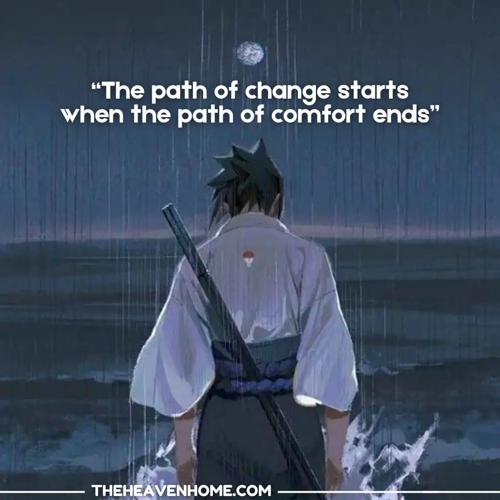 Sasuke uchiha looking down in the ocean broken image with a boys life quote