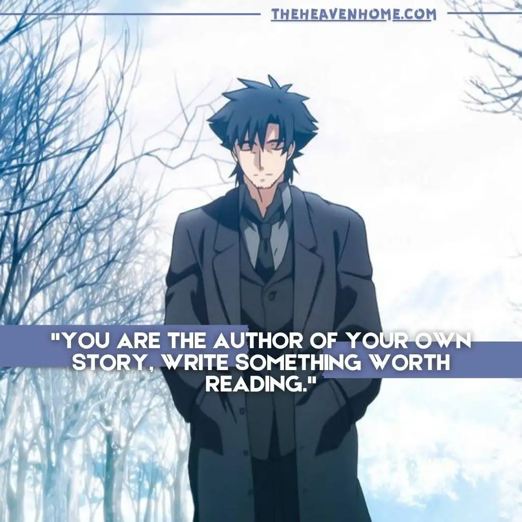 "A classy man wearing an overcoat, walking with a smile, with a quote: 'You are the author of your own story, write something worth reading.'"