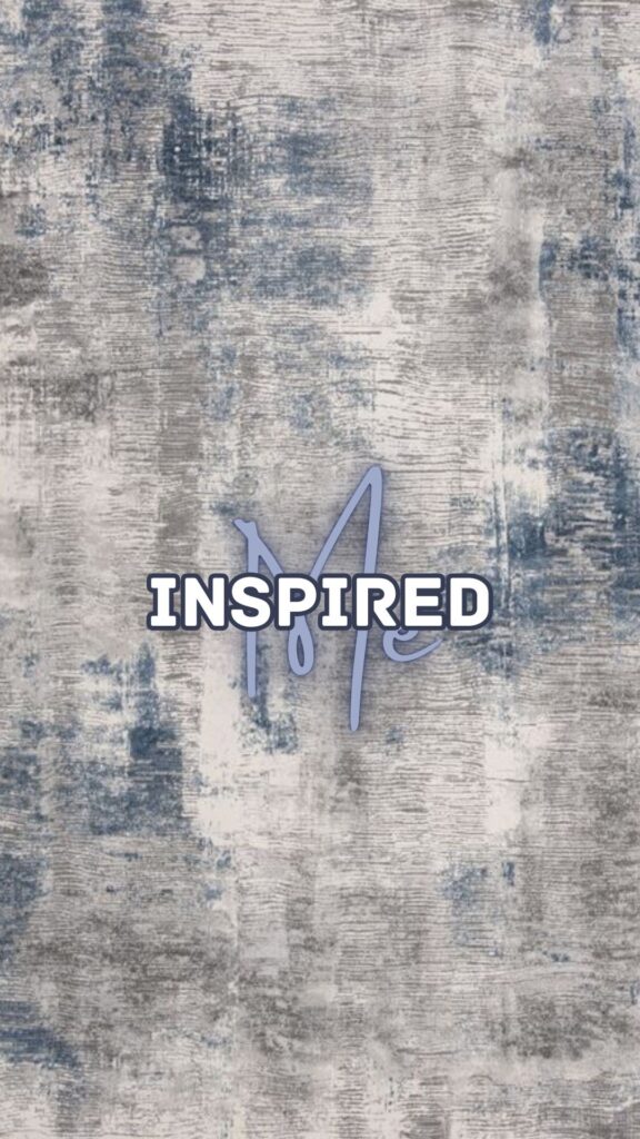 "Abstract white and blue wallpaper with the text 'Inspired Me' centered, designed as a minimalist motivational background for mobile screens."